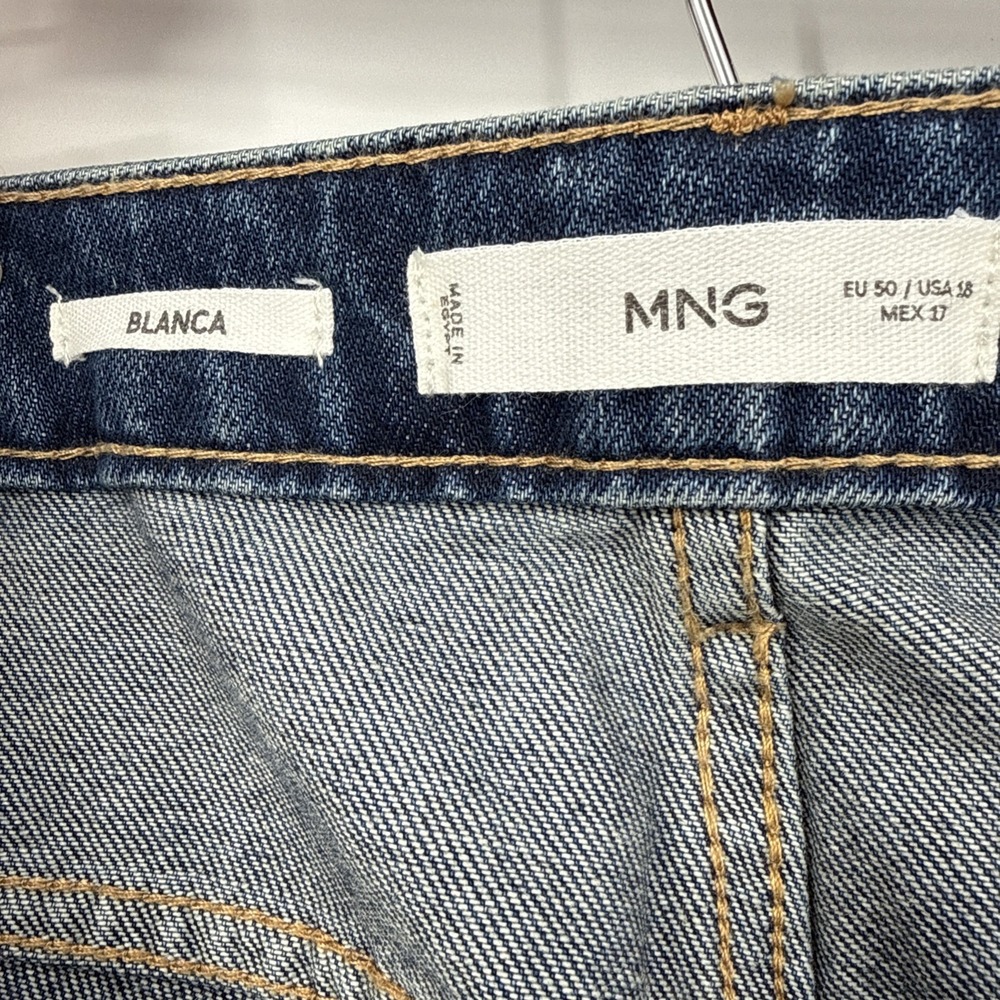 Mango MNG Blanca Straight‎ Leg Jeans Blue Denim Medium Wash Size 18 Bohemian - Picture 5 of 7